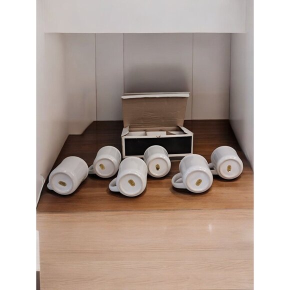 Stoneware Set Of Six Fruit Print Coffee Cups Mugs - Picture 10 of 16